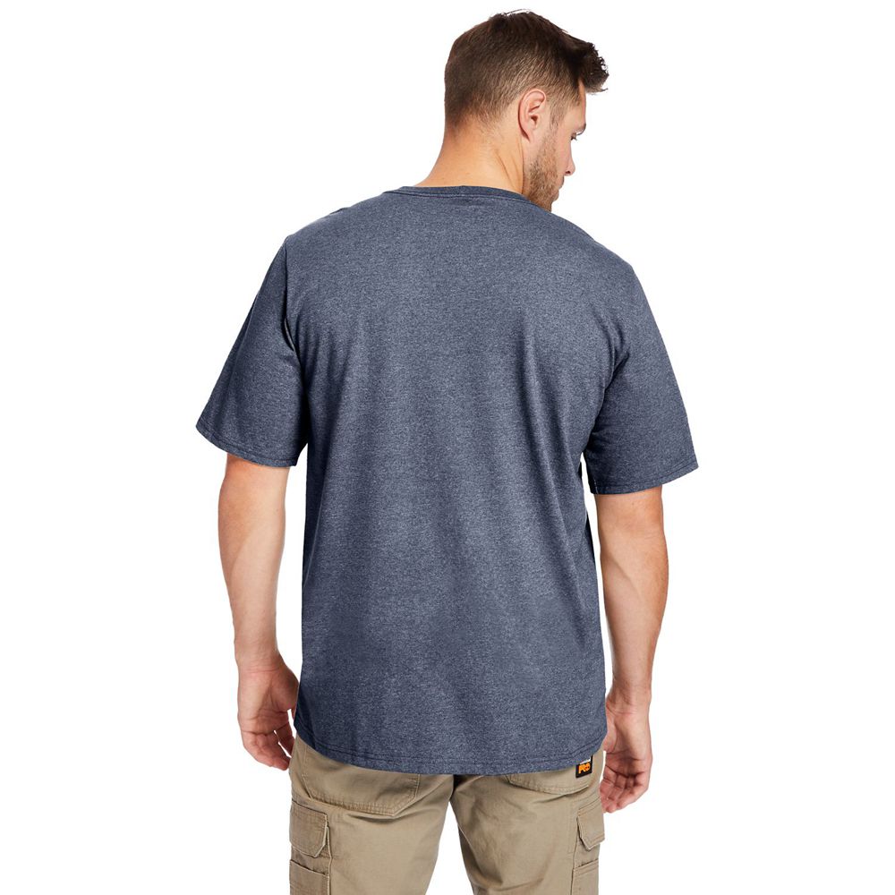 Camisetas Masculino - Timberland Pro® Big & Tall Base Plate Short-Sleeve - DGOKP4286 - Azul Marinho